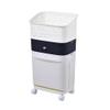 3-Tier Plastic Breathable Laundry Basket, Portable Rolling Laundry Baskets, with Drawer, Remoable Laundry Basket Storage Bucket, for Kitchen Bedroom Bedroom Bathroom (Gray White Large) view 1