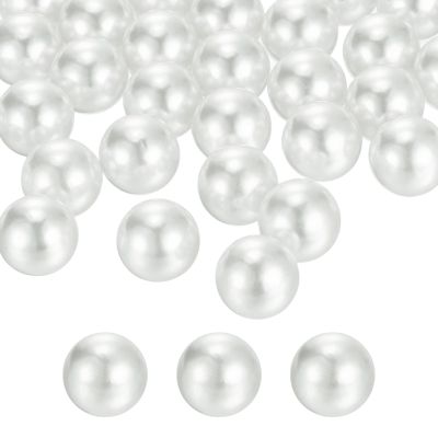 MECCANIXITY 140pcs 16mm White Pearl Beads ABS Faux Pearls Vase Fillers 300g Ornament Filler for Crafts Centerpieces Jewelry Making Aquarium Decoration