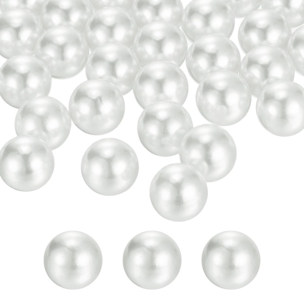 MECCANIXITY 140pcs 16mm White Pearl Beads ABS Faux Pearls Vase Fillers 300g Ornament Filler for Crafts Centerpieces Jewelry Making Aquarium Decoration