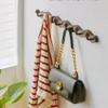 Wall Mounted Cloak Rack Solid Wood Entrance Door Hanging Clothes Hook Entrance Foyer Hanging Clothes Rack Wall Hanging Creative Clothes Hat Hook No Drilling Required Modern Coat Rack Bracket(Large) view 2