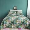 3 Piece Boho Floral Cotton Quilted Bedspread Quilt Set Queen Size Lightweight Coverlet Comforter 1 Quilt and 2 Pillow Shams (Yellow,Queen),Bed view 2