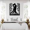 vinwipe Couple Love Metal Wall Art, Couple Kissing Metal Wall Decor, Romantic Wall Art, Love Wall Decor, Wedding sculpture, Living Room Bathroom Wall Hanging (Black, 19"x15"/47x39cm) view 1