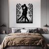 vinwipe Couple Love Metal Wall Art, Couple Kissing Metal Wall Decor, Romantic Wall Art, Love Wall Decor, Wedding sculpture, Living Room Bathroom Wall Hanging (Black, 19"x15"/47x39cm) view 2