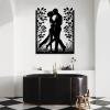 vinwipe Couple Love Metal Wall Art, Couple Kissing Metal Wall Decor, Romantic Wall Art, Love Wall Decor, Wedding sculpture, Living Room Bathroom Wall Hanging (Black, 19"x15"/47x39cm) view 3