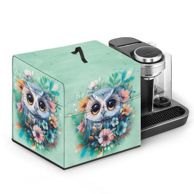 Eritanaer Owl Cocktail Machine Cover Kitchen Appliance Cover with Multi Pockets and Handle Easy Clean Cocktail Maker Dust Cover Cocktail Maker Machine Accessories
