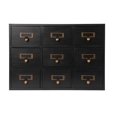 9 Drawers Apothecary Cabinet with Drawers Desk Drawer Organizer Wooden Storage Box Medicine Cabinet Traditional Traditional Apothecary Chests Cabinets Library Card Catalog for Home Office