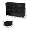 9 Drawers Apothecary Cabinet with Drawers Desk Drawer Organizer Wooden Storage Box Medicine Cabinet Traditional Traditional Apothecary Chests Cabinets Library Card Catalog for Home Office view 2