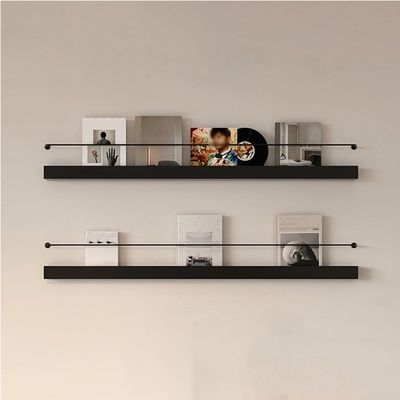 AKIQKPX Iron Magazine Rack Wall Mounted Set of 2, Black Floating Shelves for Wall, Hanging Bookshelf, Bathroom Magazine Holder, Display Rack for Wall, Home Decor Literature Organizer(80cm-31.5in)