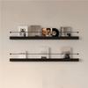 AKIQKPX Iron Magazine Rack Wall Mounted Set of 2, Black Floating Shelves for Wall, Hanging Bookshelf, Bathroom Magazine Holder, Display Rack for Wall, Home Decor Literature Organizer(80cm-31.5in) view 1