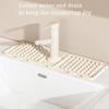 16.34 inch*5.51inch Silicone Faucet Drain Mat - Food Grade Drip Catcher Tray, Quick Drying Splash Guard for Kitchen and Bathroom, Anti-Slip Water Catcher, Silicone Sink mat (2, Beige) view 4