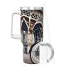SamLng 40OZ Romantic Paris Eiffel Tower Bycicle Print Ice Bully With Handle - Portable for Hot & Cold Drinks, Travel, Gym, Home, and Outdoor Activities view 2