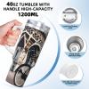 SamLng 40OZ Romantic Paris Eiffel Tower Bycicle Print Ice Bully With Handle - Portable for Hot & Cold Drinks, Travel, Gym, Home, and Outdoor Activities view 4