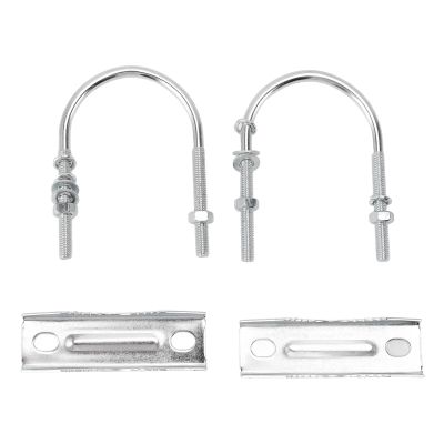 Double Antenna Mast Clamp Kit Iron V Jaw Block with U Bolts, Antenna Pipe Clamp Jaw Blocks with U Bolts, Mast Mount Bracket Kit for Outdoor Antenna (Type 1)