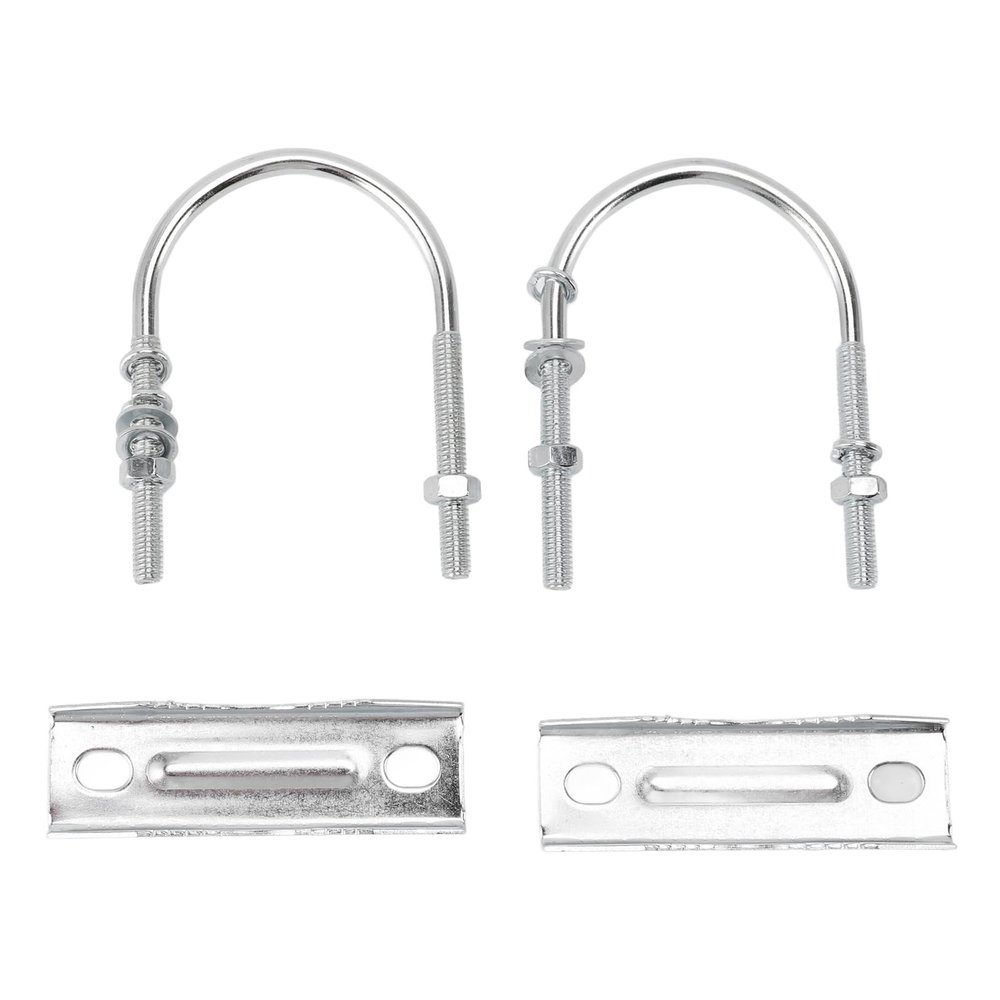 Double Antenna Mast Clamp Kit Iron V Jaw Block with U Bolts, Antenna Pipe Clamp Jaw Blocks with U Bolts, Mast Mount Bracket Kit for Outdoor Antenna (Type 1)