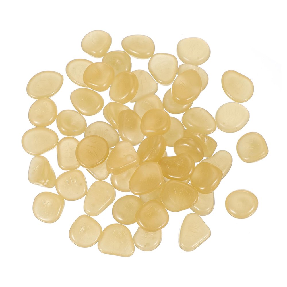 PATIKIL Glowing Stones, 100 Pcs Glow in the Dark Rocks for Indoor Outdoor Fish Tank Decorations Garden Yard Landscaping Gifts for Friends, Orange Yellow