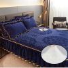 3pc Ruffle Bedspread Sheet, Ruffle Skirt Bedspread, Wrap Around Bed Skirt, Bed Skirt Full Size, with 2 Pillow Shams, Bedding Set(F,180 * 220cm) view 3