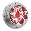 Kitchen Timer Magnetic Stainless Steel Countdown Timer Mechanical Timer Clock with Alarm for Home Baking Cooking Oven Bloody Handprints view 1