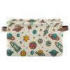 ALAZA Planet Solar System Star Cartoon Large Storage Baskets for Organizing Foldable Storage Bins for Shelves Home with Handles 2 Pack view 1