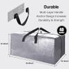 6 Pack Heavy Duty Extra Large Moving Bags W/Backpack Straps - Strong Handles & Zippers, Storage Totes For Space Saving, Fold Flat, Alternative to Box and Bin (40 gal, Silver) view 2