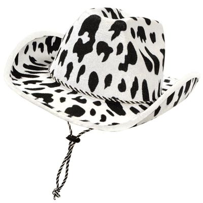 Beistle Cow Print Cowboy Hat Novelty Western Style Headwear for Animal Halloween Costumes Western Theme Parties, Farmhouse Birthdays, Rodeo Events and Cowgirl Bachelorette Celebrations, Adult Size