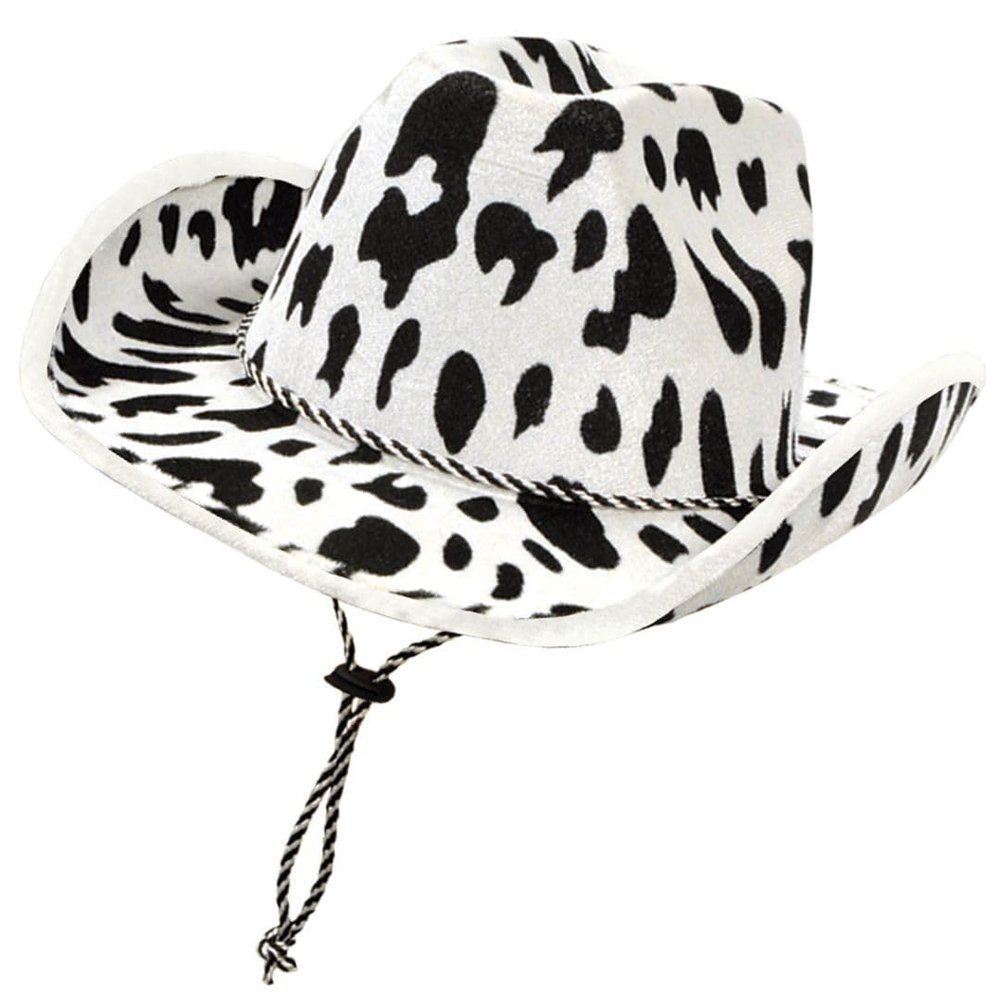 Beistle Cow Print Cowboy Hat Novelty Western Style Headwear for Animal Halloween Costumes Western Theme Parties, Farmhouse Birthdays, Rodeo Events and Cowgirl Bachelorette Celebrations, Adult Size