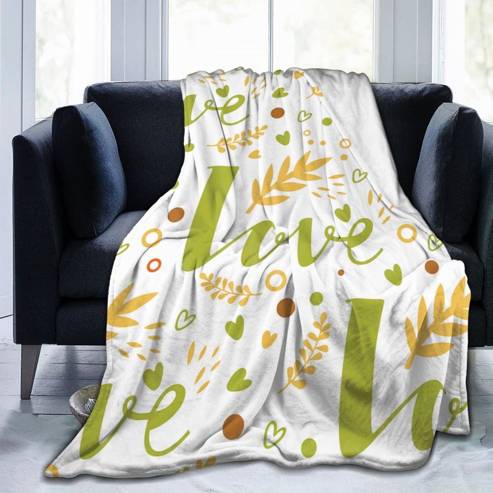 3D Printed Customized Cool Lettering Love Valentines Day Ultra-Soft Micro Fleece Blanket Air Conditioning Blanket for Kids Spring,Soft Large Flannel Fleece Throw Blanket for Cold Cinema