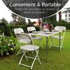 4 Feet Foldable Table Adjustable Height with Built in Handle, Steel Legs | 4FT Heavy Duty Portable | Perfect for Party Dining Wedding Events Picnic Indoor Outdoor Camping Utility Folding - 4 Foot view 2