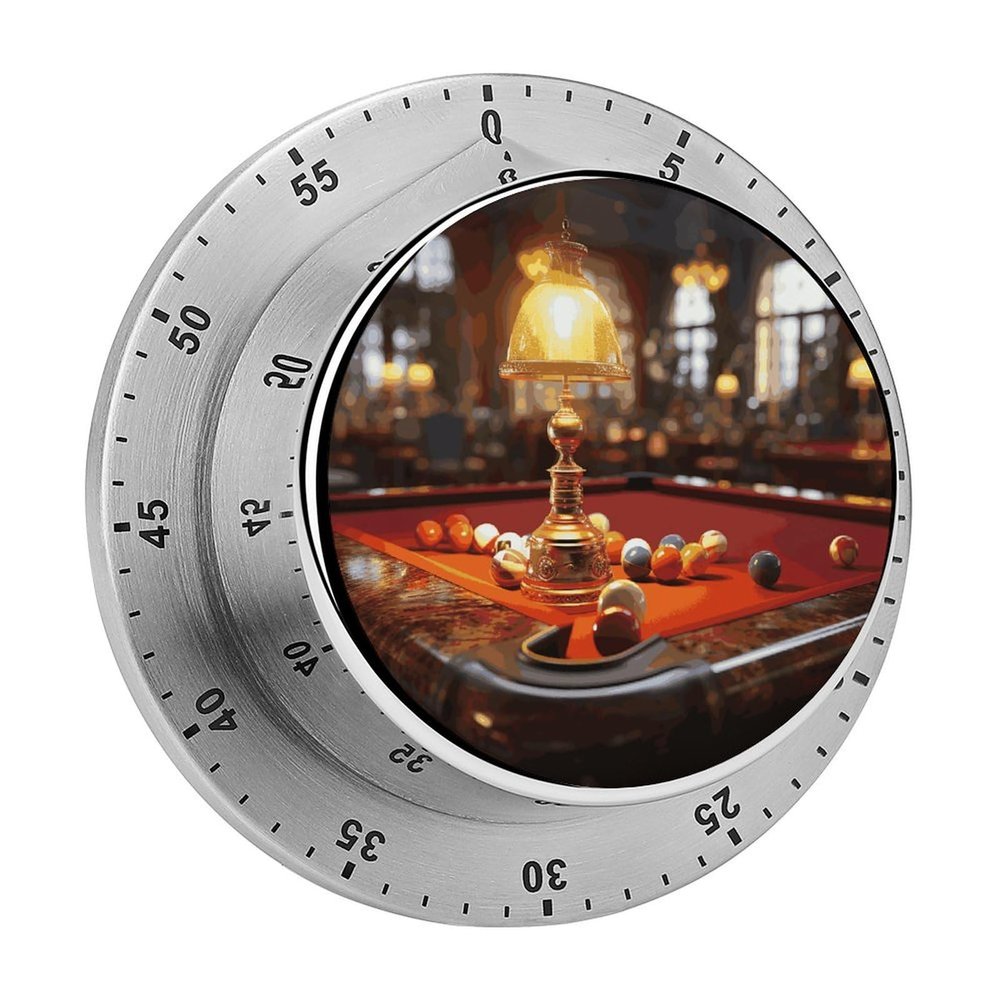 Kitchen Timer Magnetic Stainless Steel Countdown Timer Mechanical Timer Clock with Alarm for Home Baking Cooking Oven Billiards