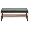 Bench with Shoe Storage,Entryway Bench with Leather Cushion, Solid Wood Shoe Rack, Mid Century Modern Bench, Shoe Storage, Shoe Organizer for Entryway,for Hallway, Living Room(Spruce Green, 39.4in) view 1