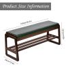 Bench with Shoe Storage,Entryway Bench with Leather Cushion, Solid Wood Shoe Rack, Mid Century Modern Bench, Shoe Storage, Shoe Organizer for Entryway,for Hallway, Living Room(Spruce Green, 39.4in) view 3