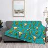 60"x50" Large Soft Cozy Flannel Blanket Cute Cactus and Skull of Bull Full-Sided Print, Lightweight & Warm for Bed, Sofa, Couch, and Travel view 3