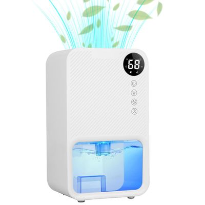 TeqHome Dehumidifier, 37.2OZ Small Dehumidifier for Bedroom Bathroom Closet(950 sq.Ft), Portable Quiet Dehumidifiers with Humidity Monitoring, Auto Shut Off, 7 Colors LED Light and Touch Control