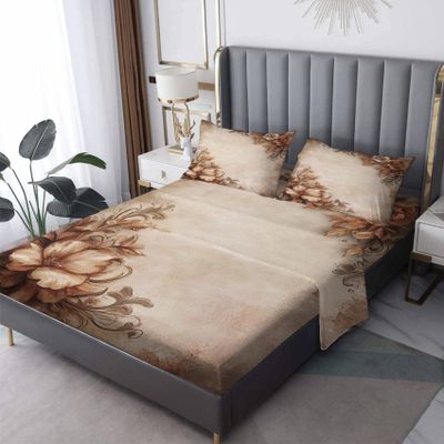 Zhrylliq Vintage Floral Sheets Twin XL Size, Flower Bed Sheets & Bedroom Decor, Botanical Sheet Set 3 Piece - 16 Inch Deep Pocket Fitted Sheet,1 Flat Sheet, 1 Pillowcase, Microfiber