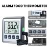 Digital Refrigerator Thermometer Alarm 2pack Freezer Thermometer with Large LCD Display, Includes Stand, Magnetic Backing Plate, and Probe Cable for Rooms, Kitchen refrigerators,Crawler,Aquariums. view 3
