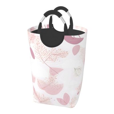 Hand-painted floral line pattern Foldable Square Storage Bag, 50L Dirty Clothes Laundry Basket, Suitable for Laundry Room, Dormitory, Bedroom