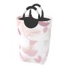Hand-painted floral line pattern Foldable Square Storage Bag, 50L Dirty Clothes Laundry Basket, Suitable for Laundry Room, Dormitory, Bedroom view 1
