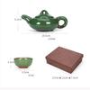 Ceramic Tea Cup, 6 Tea Bowl & 1 Teapot Set Handmade Teaware Chinese Kung Fu Master's Cup Unique Gift for Mother, Father, Friends(A) view 2