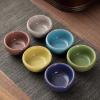 Ceramic Tea Cup, 6 Tea Bowl & 1 Teapot Set Handmade Teaware Chinese Kung Fu Master's Cup Unique Gift for Mother, Father, Friends(A) view 3