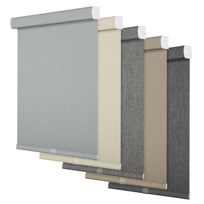 Sulugood Blackout Roller Shades for Windows,Cordless,Linen Fabric,Roller Blinds for Indoor Windows,Thermal Insulated UV Protection,Window Blinds for Home Bedroom Office Door.Light Grey.30 W x 64" H