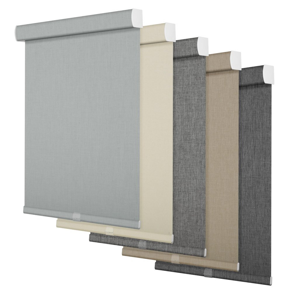 Sulugood Blackout Roller Shades for Windows,Cordless,Linen Fabric,Roller Blinds for Indoor Windows,Thermal Insulated UV Protection,Window Blinds for Home Bedroom Office Door.Light Grey.30 W x 64" H