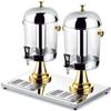 ELUKHT Drink Dispenser with tap, Stainless Steel Cold Beverage Dispenser, Commercial Juice Machine, for Parties, Weddings, Lemonade, Breakfast, Hotels (Gold Double Head) view 1