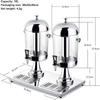 ELUKHT Drink Dispenser with tap, Stainless Steel Cold Beverage Dispenser, Commercial Juice Machine, for Parties, Weddings, Lemonade, Breakfast, Hotels (Gold Double Head) view 2