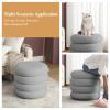 JTWWDM Padded Round Footstools, Wool Plush Vanity Rest Stool, Modern Ottoman Coffee Table Chairs, Compact Soft Foot Rest for Makeup Room Bedroom,35x35x22cm(14x14x9in) view 3