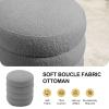 JTWWDM Padded Round Footstools, Wool Plush Vanity Rest Stool, Modern Ottoman Coffee Table Chairs, Compact Soft Foot Rest for Makeup Room Bedroom,35x35x22cm(14x14x9in) view 4