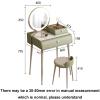 GUQASDV Makeup Vanity with Lights, Vanity Table with Drawers, Dressing Table with 3-Color Lighting, Makeup Desk Wood + Slate for Makeup Room(Dark Brown,600x465x795mm) view 2