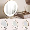 GUQASDV Makeup Vanity with Lights, Vanity Table with Drawers, Dressing Table with 3-Color Lighting, Makeup Desk Wood + Slate for Makeup Room(Dark Brown,600x465x795mm) view 3