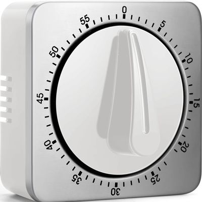 Kitchen Timers for Cooking, Chef Cooking Timer Clock with Loud Alarm,100% Mechanical Desk Timer - No Batteries Required - Magnetic Backing, Exquisite Stainless Steel Body - Countdown Reminder Magnetic