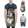 FHEBNDS Squirrel Aprons for Women Men Adjustable Bib Apron with 2 Pockets Waterproof Kitchen Apron Personalized Work Apron, Grilling & Cooking Aprons Long Chef Aprons Gifts view 1