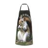 FHEBNDS Squirrel Aprons for Women Men Adjustable Bib Apron with 2 Pockets Waterproof Kitchen Apron Personalized Work Apron, Grilling & Cooking Aprons Long Chef Aprons Gifts view 3