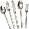 18/10 20-Piece Silverware Set, Hexagonal Flatware Set Stainless Steel, Modern Cutlery Set, Service for 4, Mirror Finish Dishwasher Safe view 1